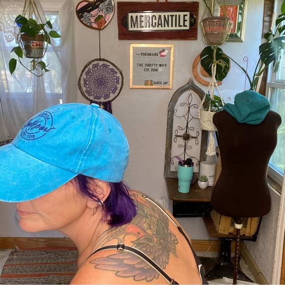 Florida Gulf Coast Beach Vacation Hat Two tone Blue Lightweight one Size - Picture 10 of 12